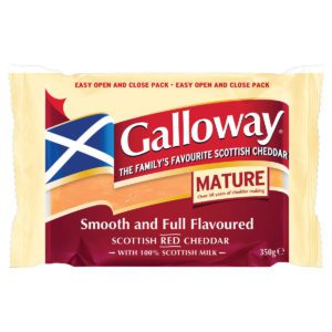 a packet of galloway cheddar cheese