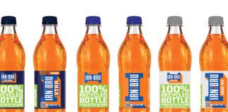 A selection of 500ml Irn-bru bottles