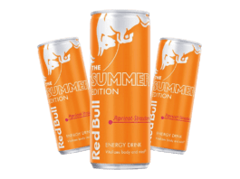 A taste for energy with Red Bull Editions Image shows cans of apricot and strawberry flavour Red Bull energy drink