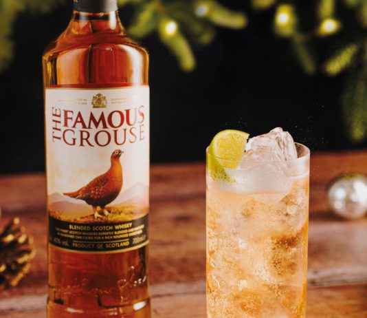 Scotland’s Top Alcohol Brands: No.2 The Famous Grouse a bottle of the famous grouse whisky with a whisky cocktail