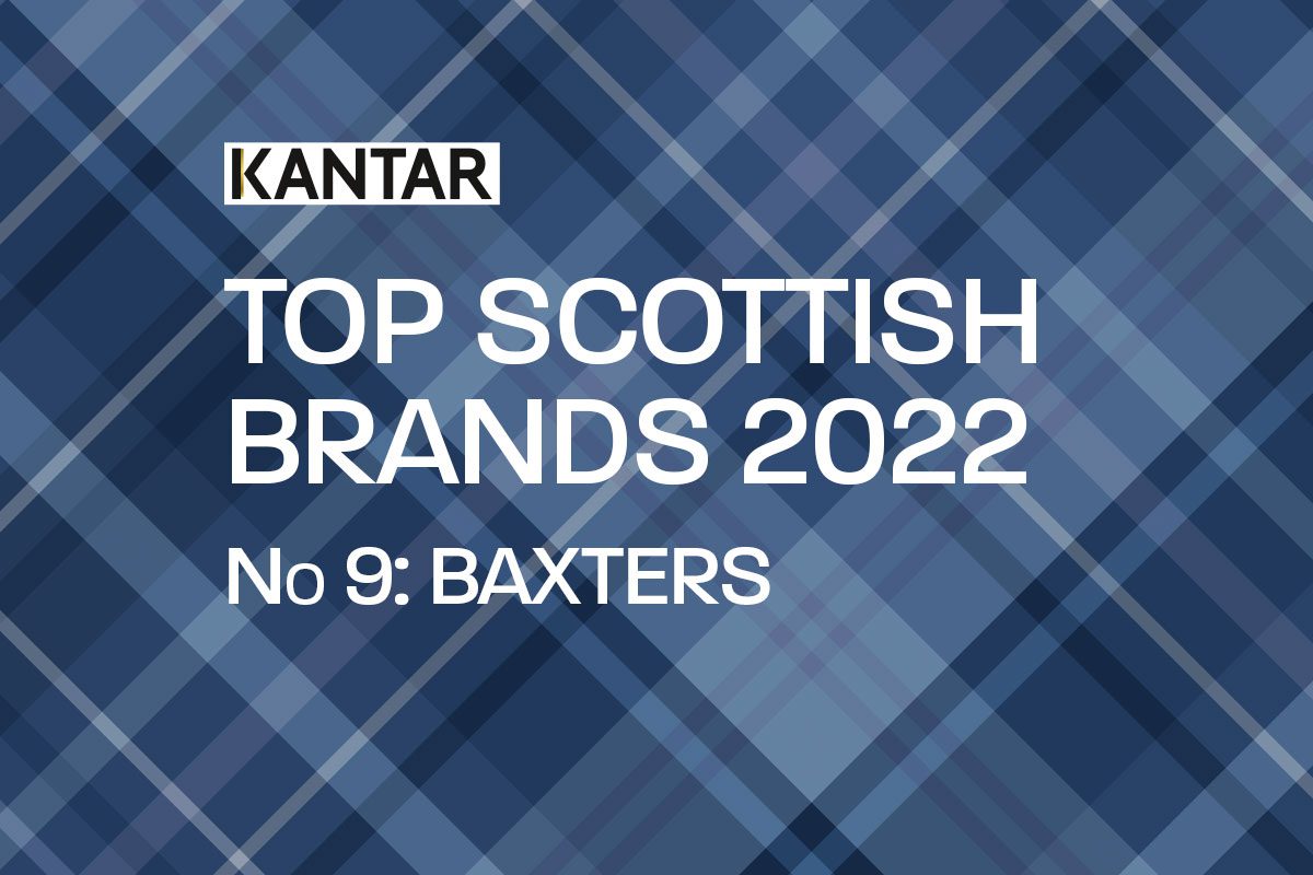 Tartan banner reading top scottish brands number 9 baxters