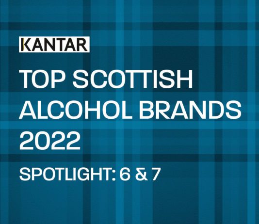 Scotland’s Top Alcohol Brands: 6 & 7 Tartan banner reading top scottish ALCOHOL brands SPOTLIGHT 6&7