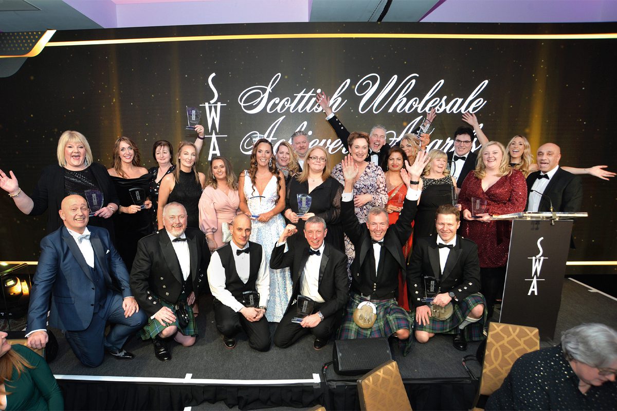 The winners having a ball at the 2022 Scottish Wholesale Achievers Awards.