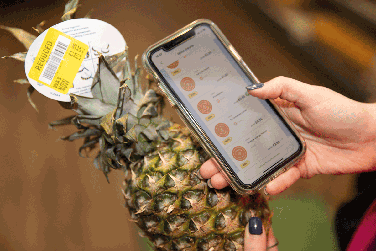 Gander App scans a reduced pineapple