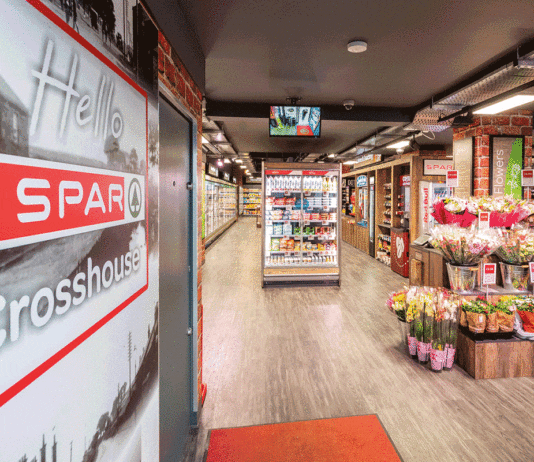 Wholesalers explain symbol benefits for retailers Interior of Spar Crosshouse