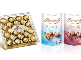 Box clever over confectionery Ferrero Rocher and Thorntons Pearls.