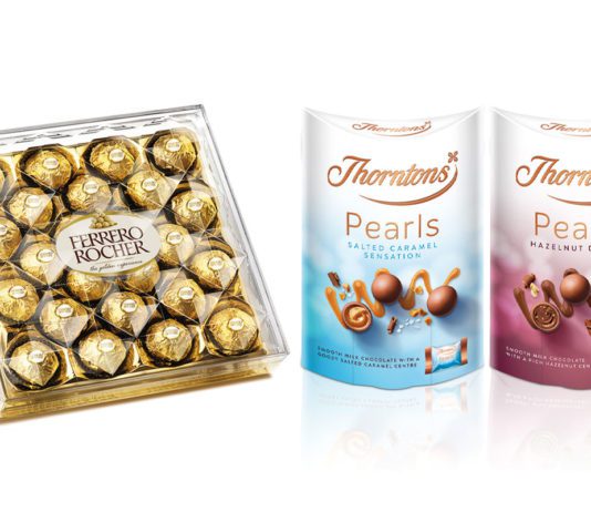 Box clever over confectionery Ferrero Rocher and Thorntons Pearls.