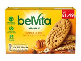 Break into breakfast Belvita Honey & Nut Biscuits.