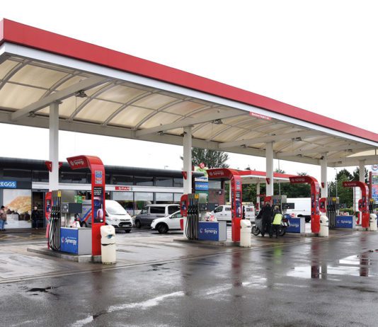 Travelling in the right direction petrol forecourt