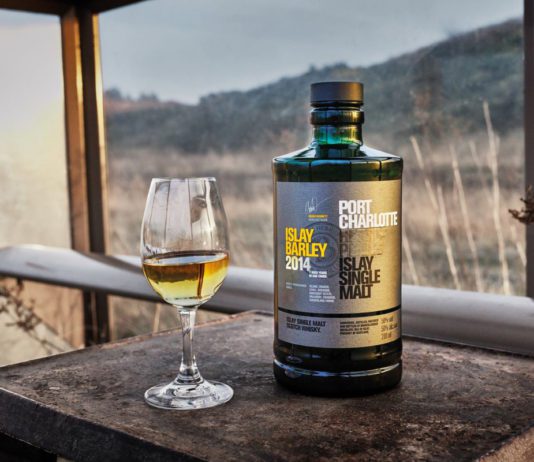 Home grown whisky Port Charlotte Islay Barley 2014 vintage single malt whisky