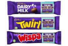 Cadbury chocolate bars with The Big Win Win promotion packaging