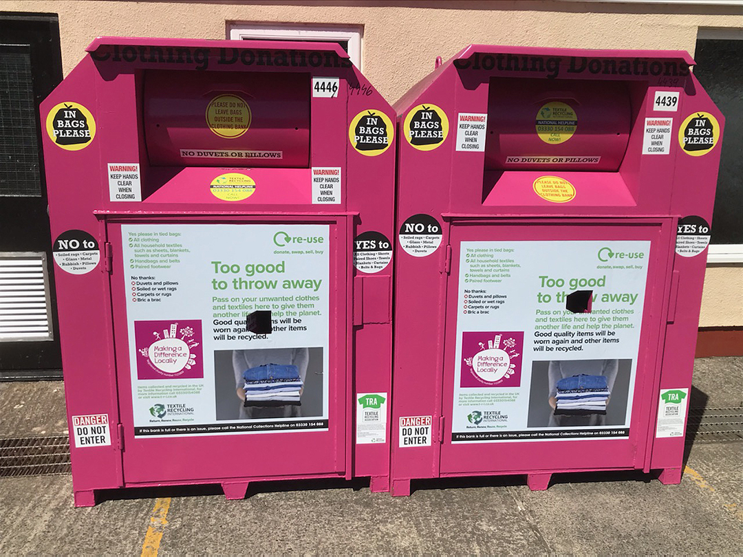 Nisa's Making a Difference Locally clothes bins