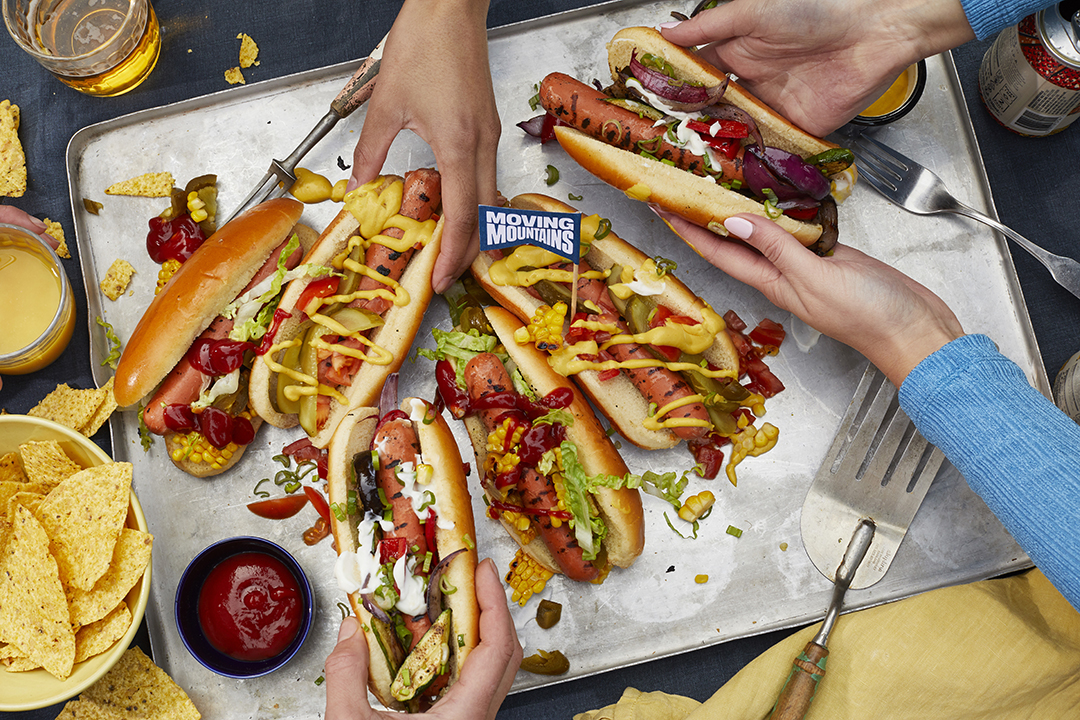 range of plant-based hot dog options from Moving Mountains