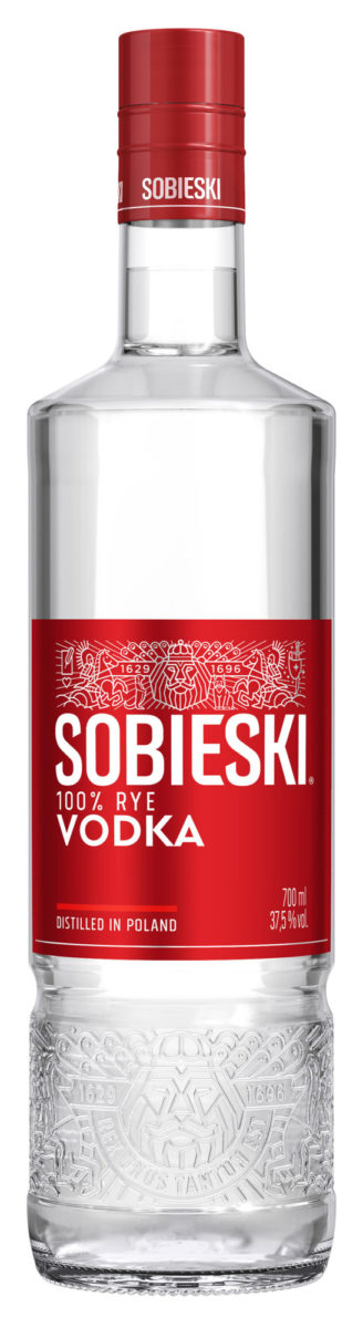 Polish rye vodka brand Sobieski in a 700ml bottle