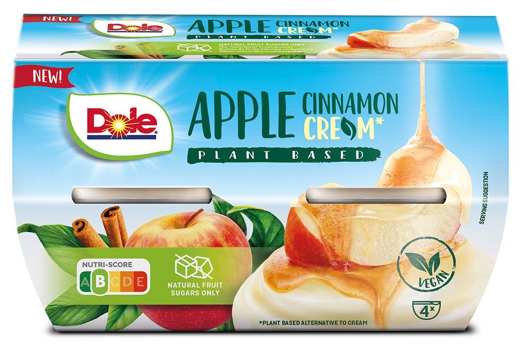Dole's new Fruit & Cream range includes an Apple and Cinnamon flavour.
