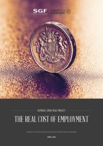 Front page of the SGF and Stirling University research paper 'The Real Cost of Employment'