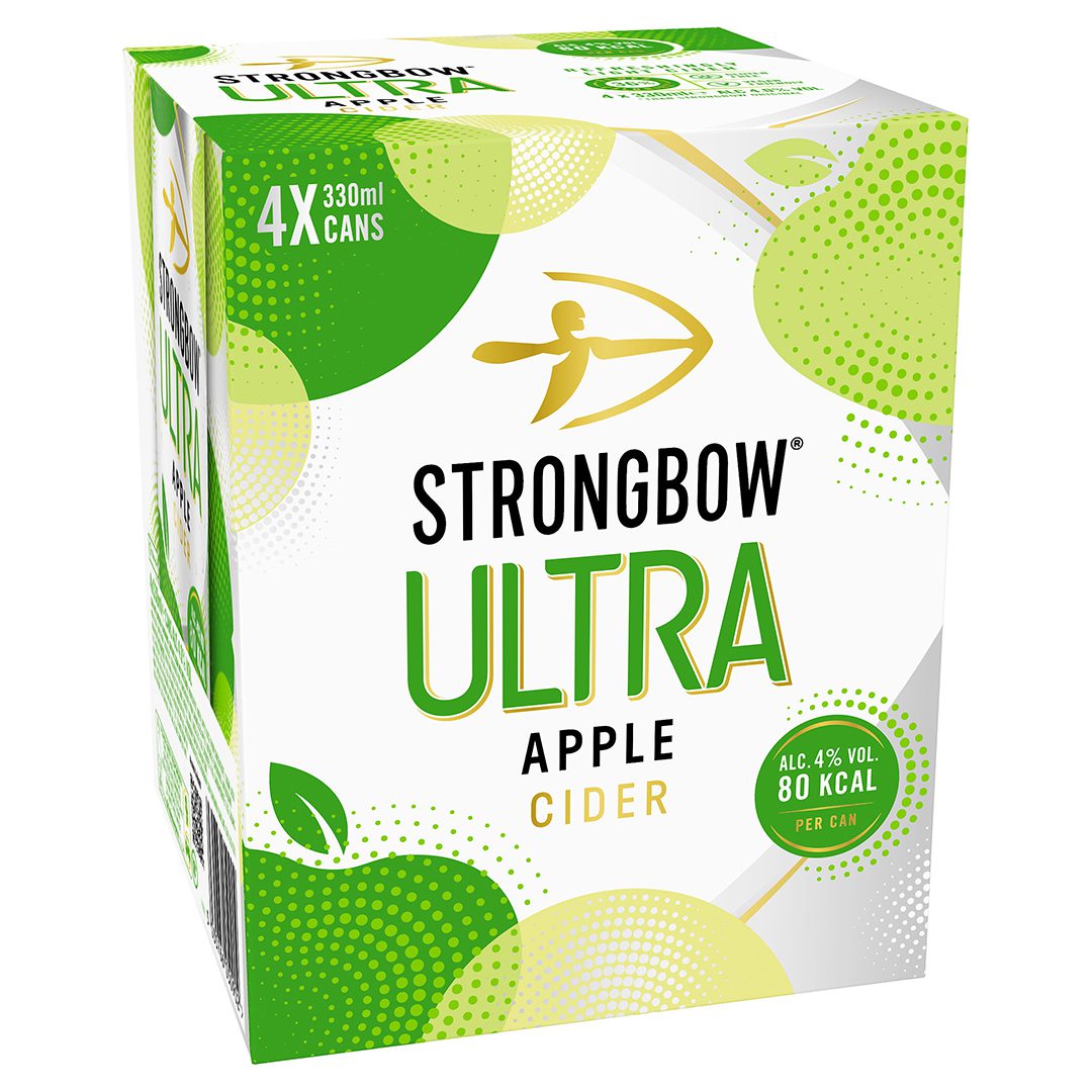 The Strongbow Ultra Apple Cider 4x330ml multipack.