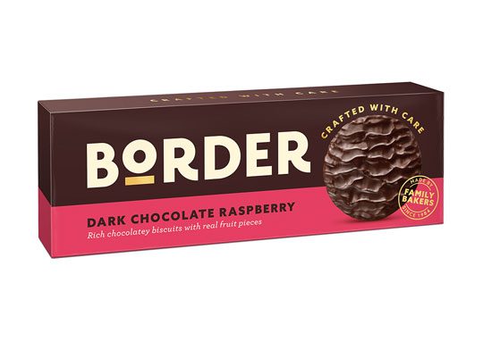Border Biscuits new Dark Chocolate Raspberry biscuit variant.