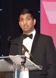 Harris Aslam addresses the audience at the Scottish Grocer Awards 2022. 