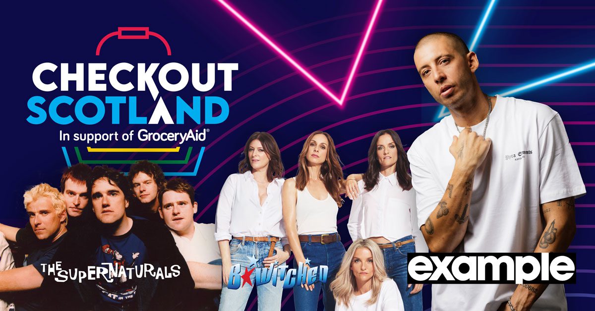 This year's Checkout Scotland will see Example, B*witched and The Supernaturals take to the stage.