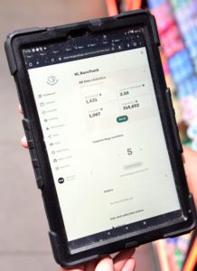 A tablet device displays the Too Good to Go app for retailers that allows them to track stock effectively