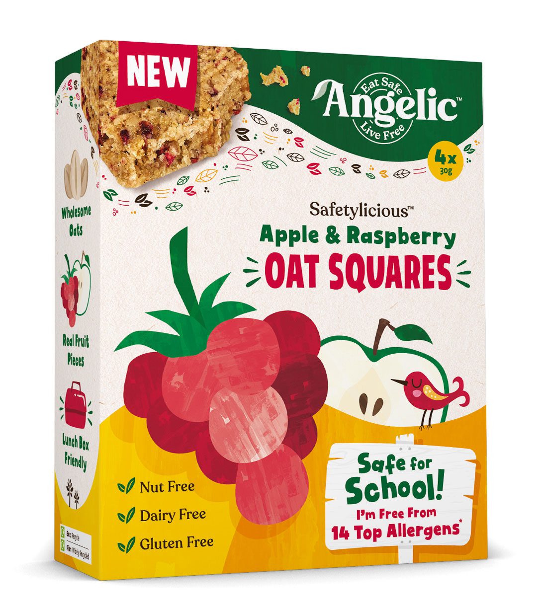 The Angelic Apple & Raspberry Oat Squares.