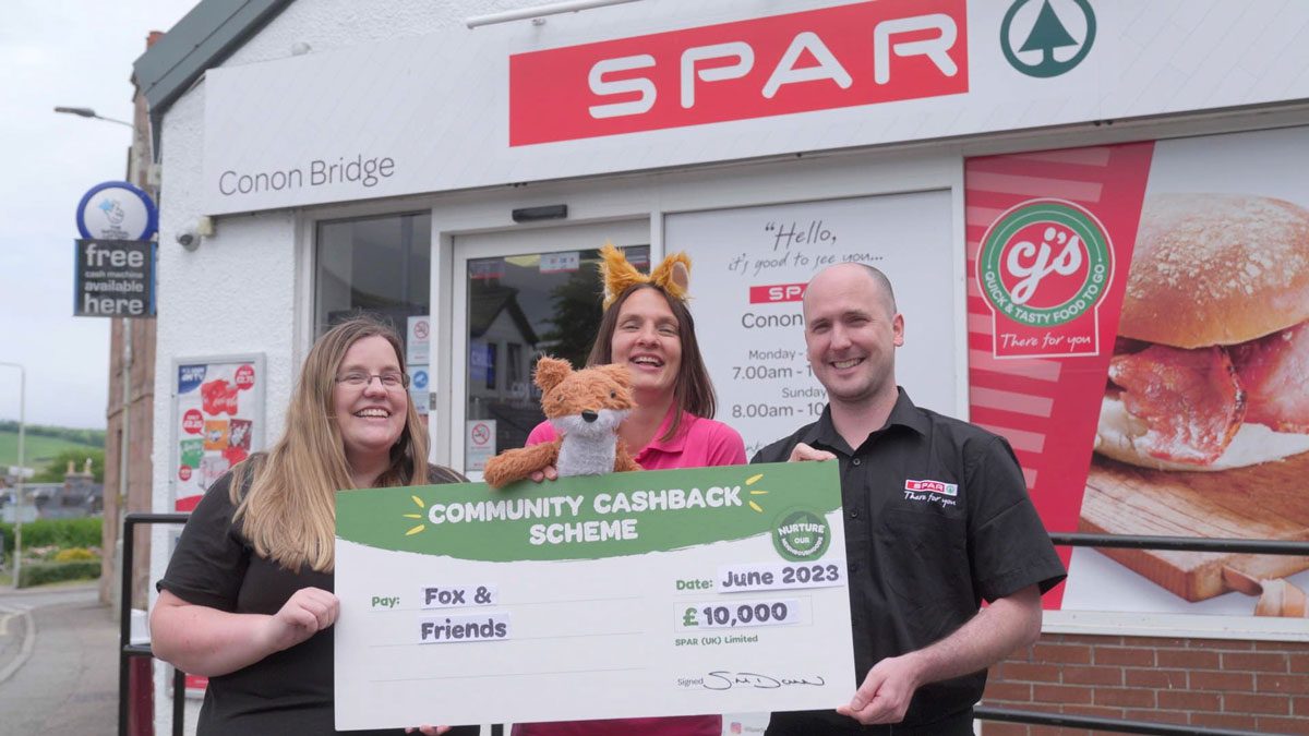 Fox & Friends received £10,000 from Spar's Community Cashback scheme.