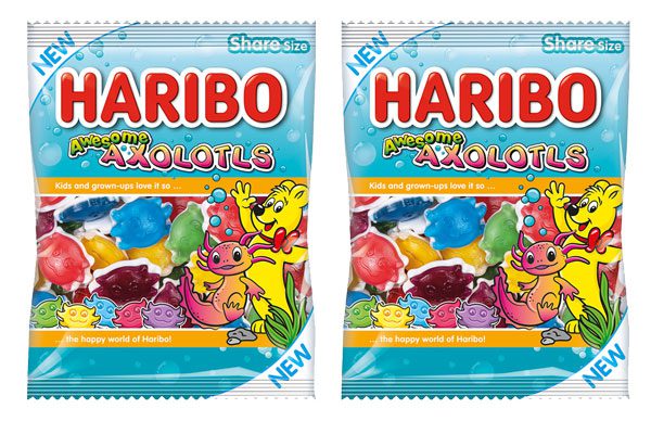 Two packs of new Haribo Awesome Axolotls 