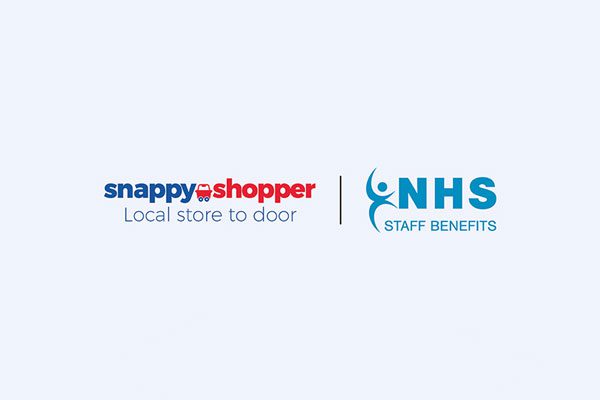 The Snappy Shopper logo next to the NHS Staff Benefits logo to advertise the new partnership between the two.