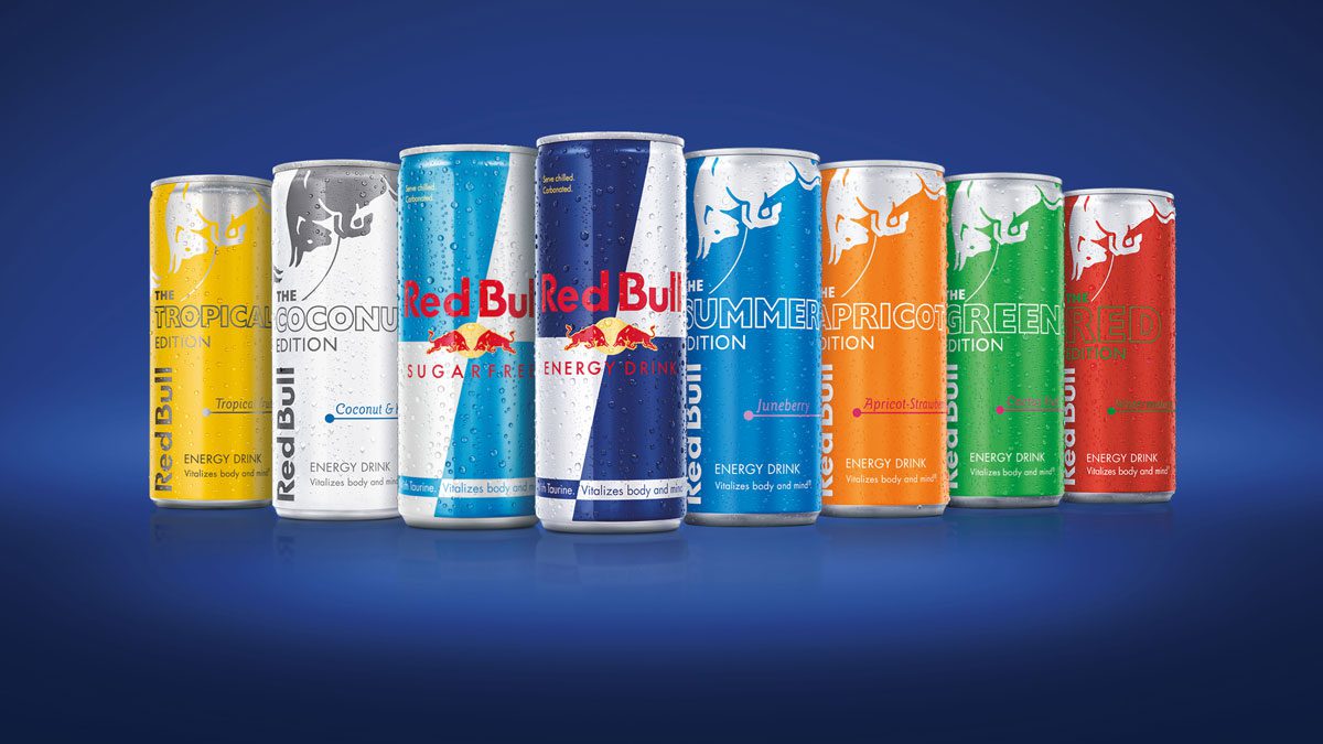 Red Bull offers a variety of flavours and formats for customers.