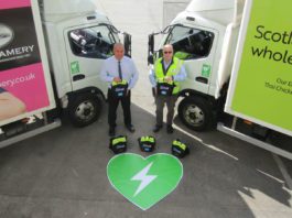 Convenience in Brief | Fife Creamery, DRS and Yakult news Richard Wishart, Fife Creamery transport manager and Mike Canning, warehouse manager, with just a few of the 43 AEDs.
