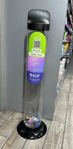 New SGF & Elfbar branded disposable vape recycling bins.