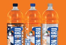 The Irn-Bru festive TV ad is being supported by special designs running across the products.