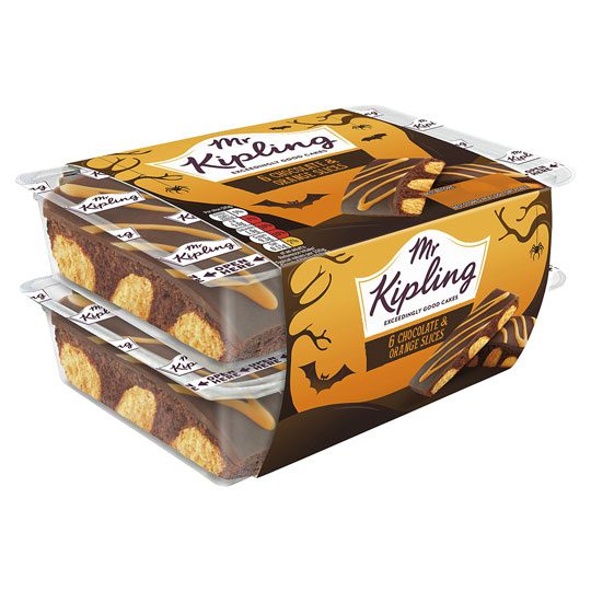 Pack shot of Mr Kipling Chocolate & Orange Cake Slices.