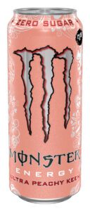 A single can of Monster Energy Ultra Peachy Keen