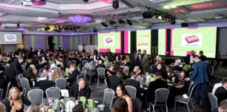 Guests gather in the ballroom at the Hilton Glasgow for the Scottish Grocer Awards 2023.