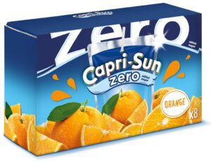 The new Capri-Sun Zero pouches – in orange flavour.
