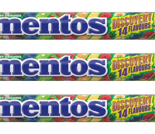 Mentos bursts with flavours Pack shots of Mentos Discovery.