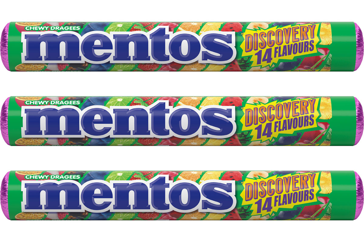 Pack shots of the new Mentos Discovery sweets.