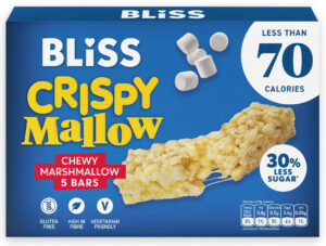 The Bliss Crispy Mallow bars are compliant with English HFSS regulations.