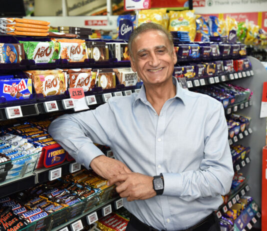 Double celebration for Spar Scotland retailer Saleem Sadiq Multiple award-winning Scottish convenience retailer Saleem Sadiq at his Spar Renfrew store.