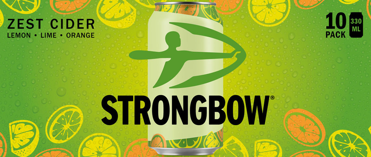 Promotional image of Stronbow Zest Cider.