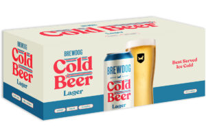 Pack shot of the new BrewDog Cold Beer 10-pack.