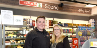 Susan and Ryan Hutchison, of Spar Scone, realise the importance of a friendly attitude.