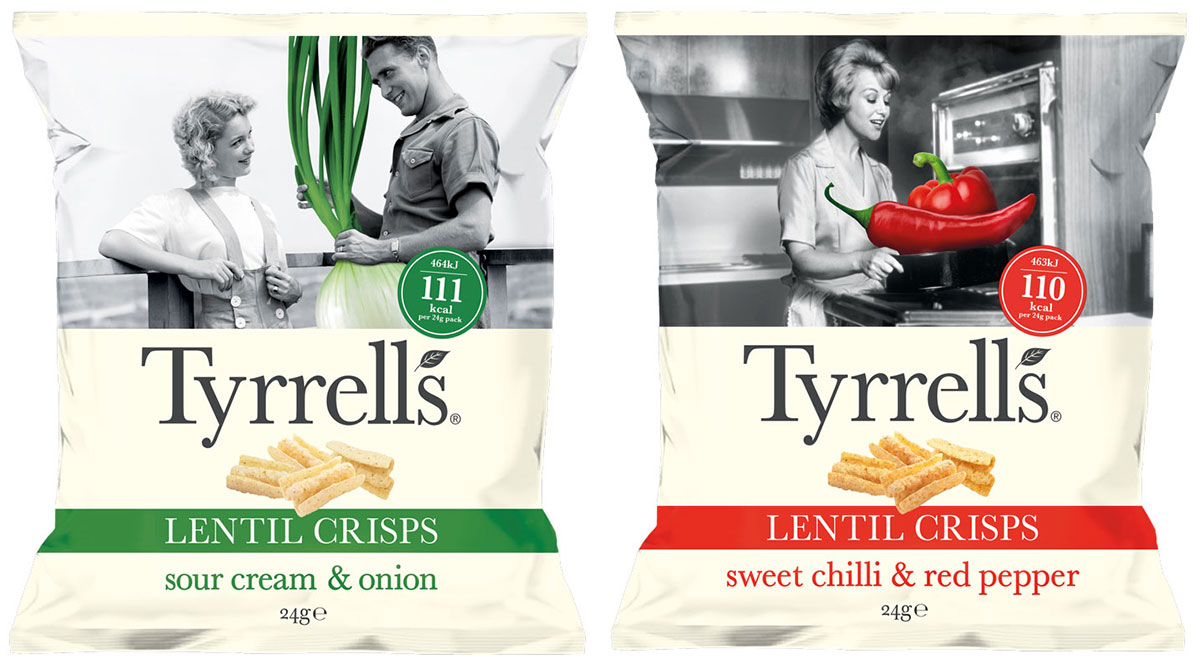 The Tyrrells Lentil Crisps 24g single packs range from KP Snacks.