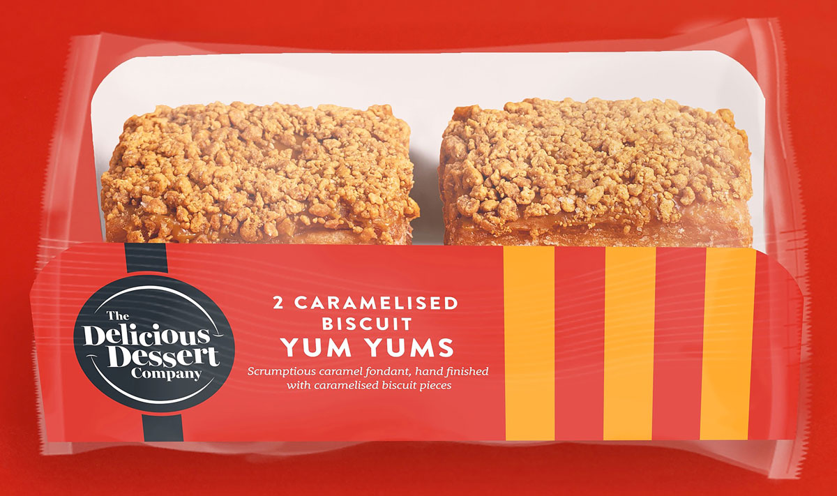 The Delicious Dessert Company Caramelised Biscuit Yum Yums are currently available at Tesco stores.