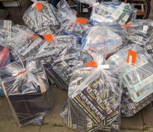 Illegal tobacco sales on the rise Bags that have a massive amount of counterfeit tobacco products in them from a store raid.