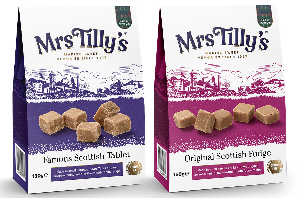The Mrs Tilly's core range has a new look with the same quality Scottish confectionery inside the packaging.