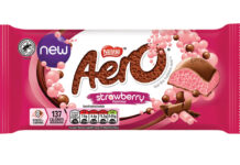 Pack shot of new Aero Strawberry bar.