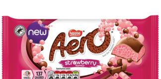 Pack shot of new Aero Strawberry bar.